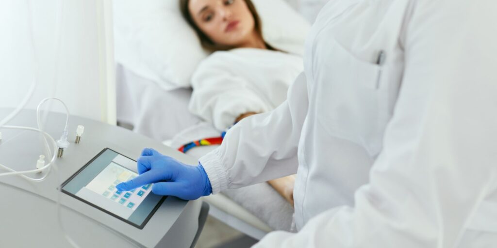 woman getting ozone therapy done