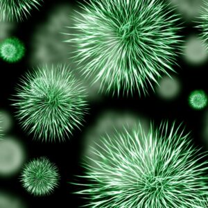 Green molecule infection graphic