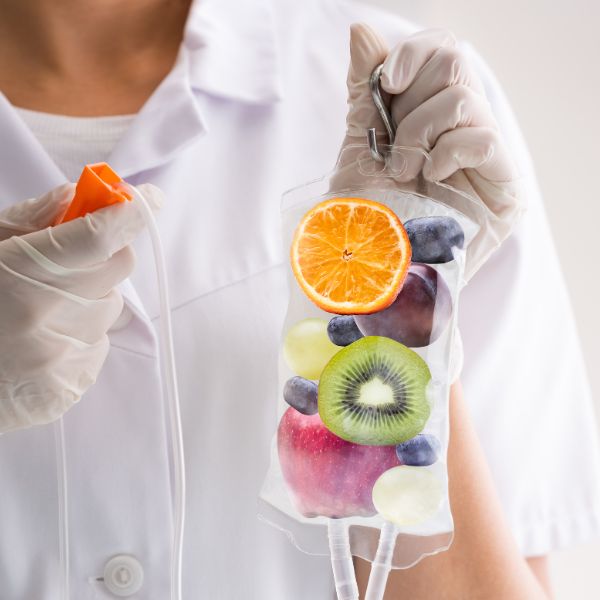 IV drip with fruit inside the bag