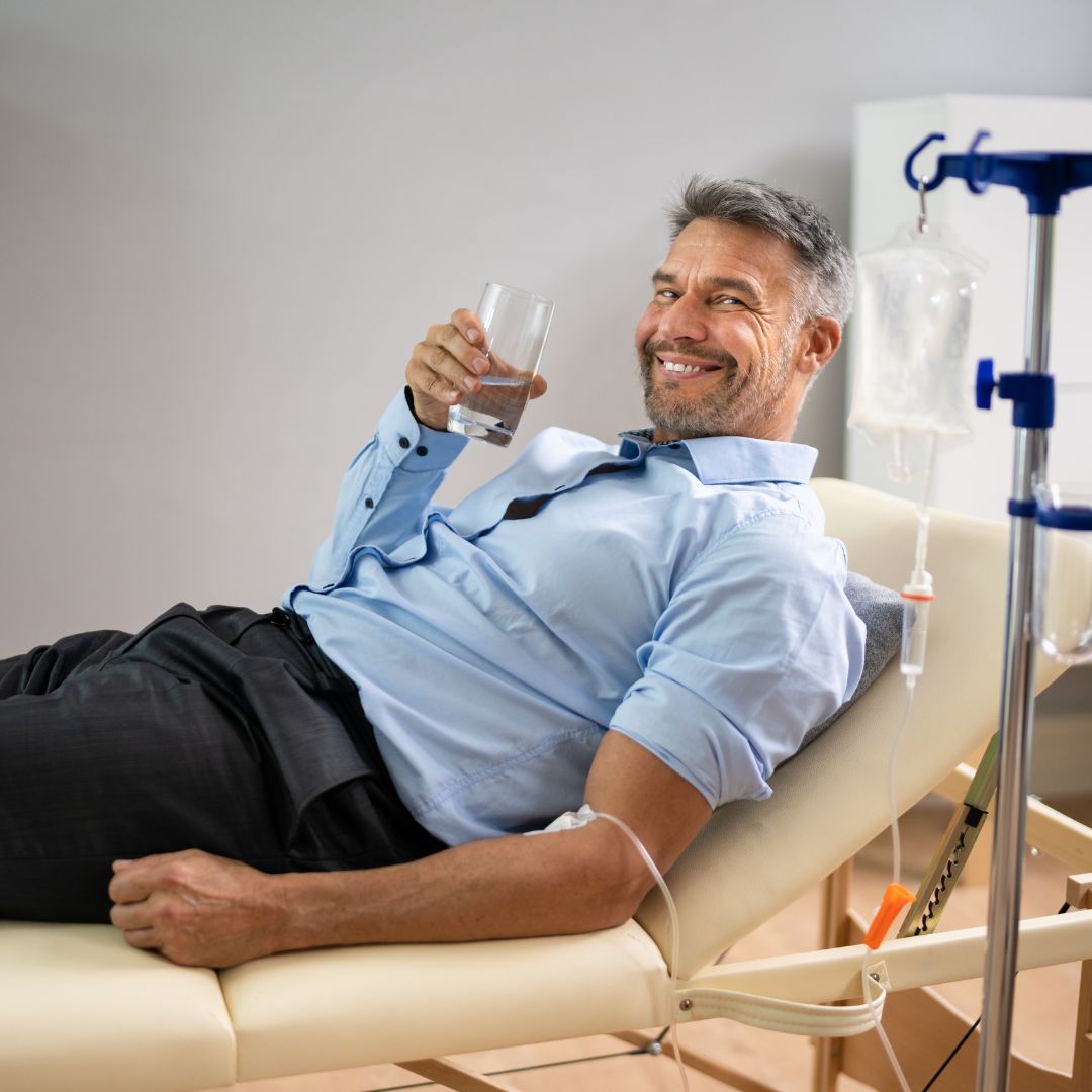man receiving nutritional therapy