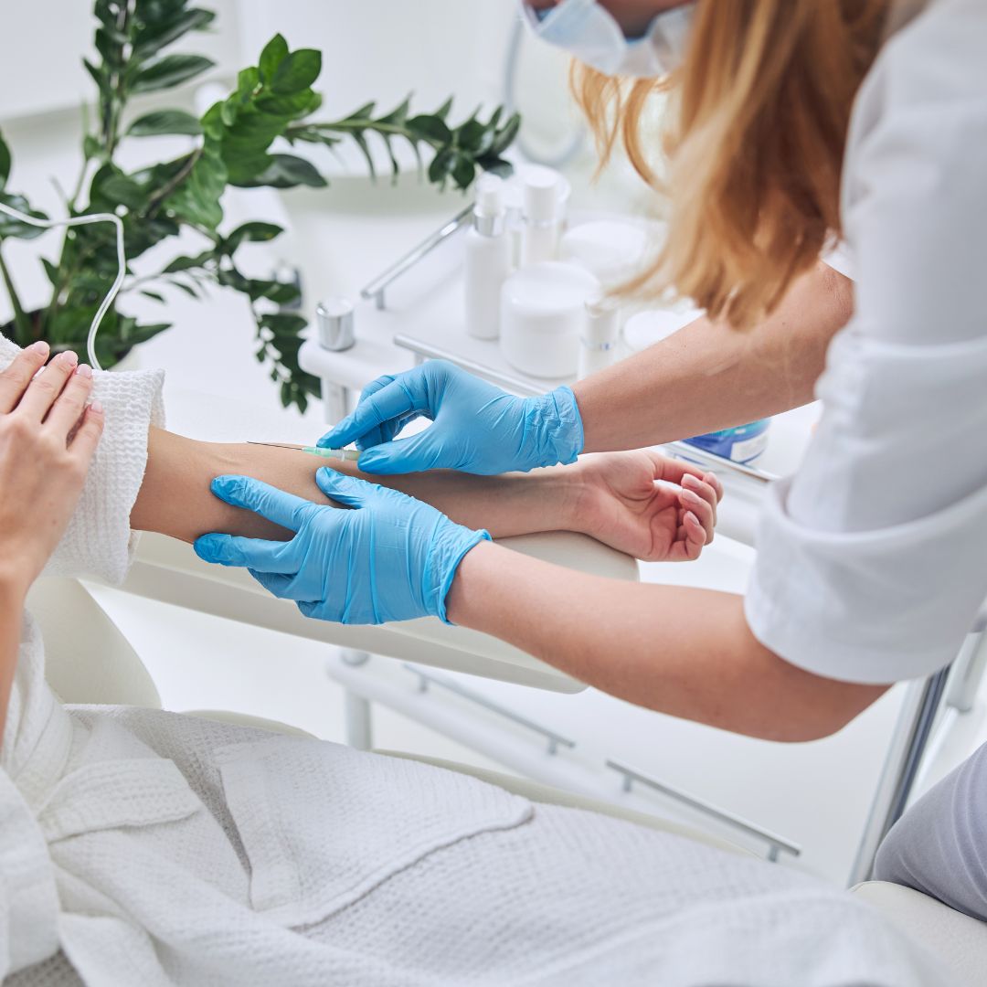 woman giving an iv