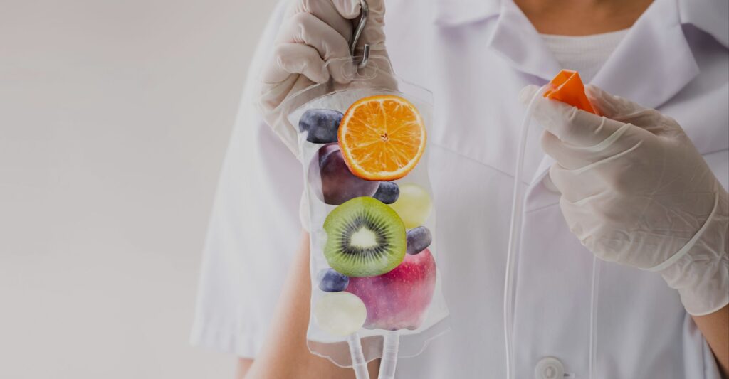 iv bag with fruit inside of it