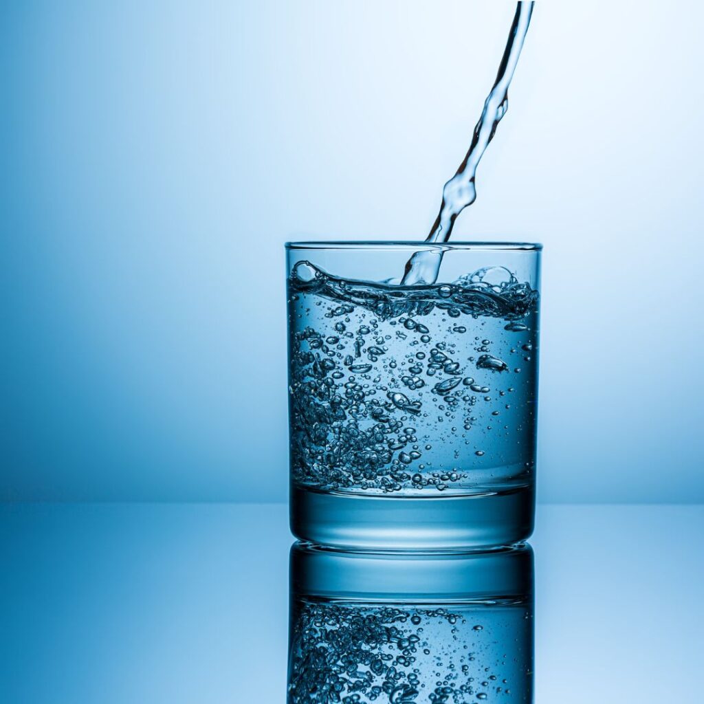 A glass of water