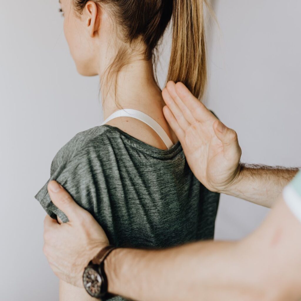 Woman getting chiropractic care