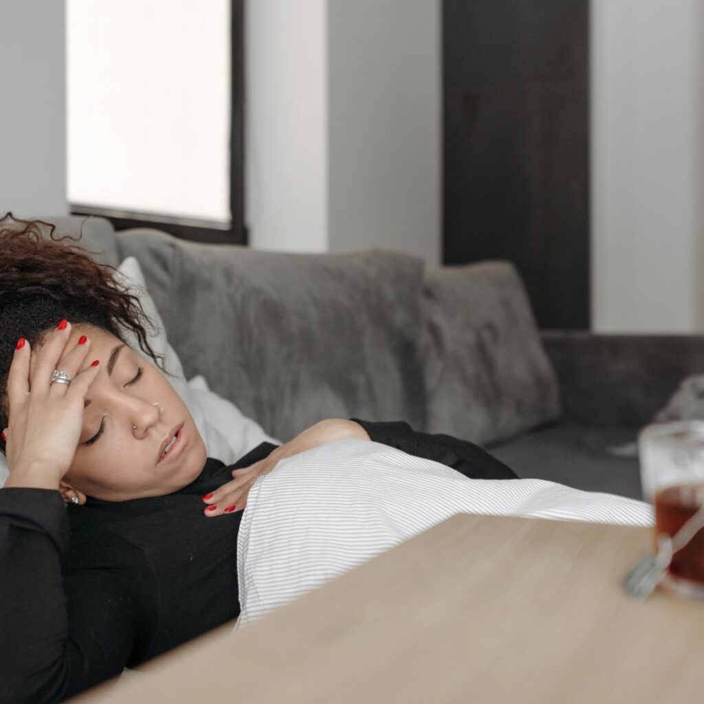 Woman not feeling well