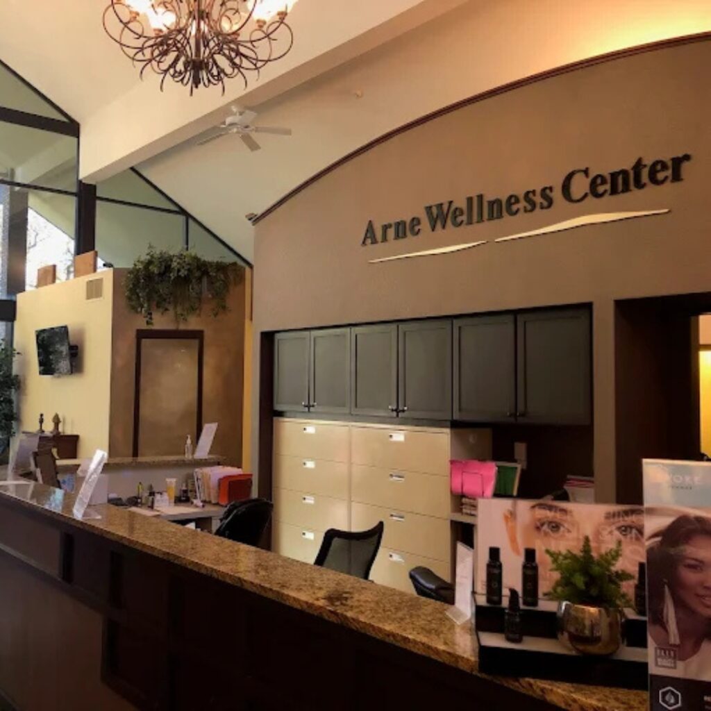 Welcoming clinic interior of Arne Wellness Center, focusing on patient comfort.