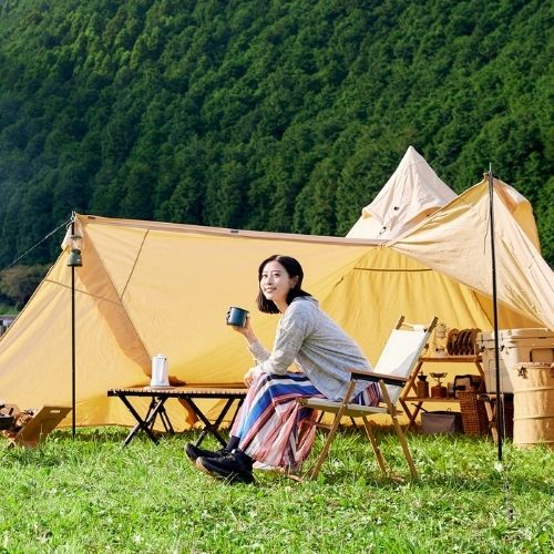 Woman camping