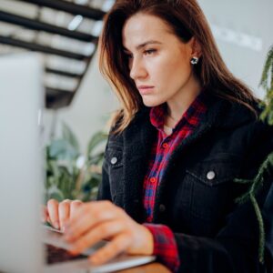 woman working at desk
