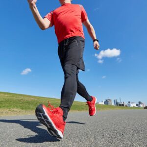 Person in the middle of a run