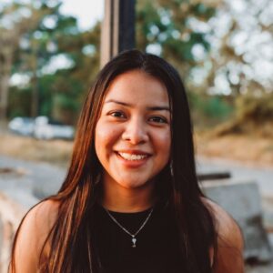healthy woman smiling outside