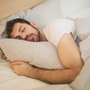 man getting good quality sleep