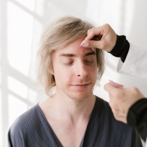 man getting acupuncture