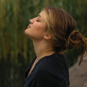 woman who is relaxed and happy