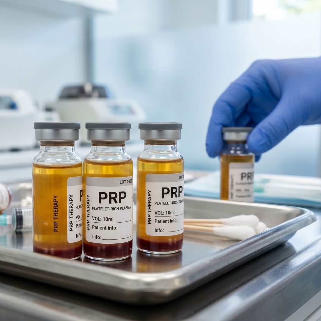 PRP therapy vials.